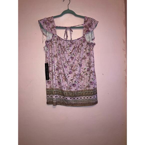 NWT Absolutely Famous boho paisley top size large - Picture 7 of 7